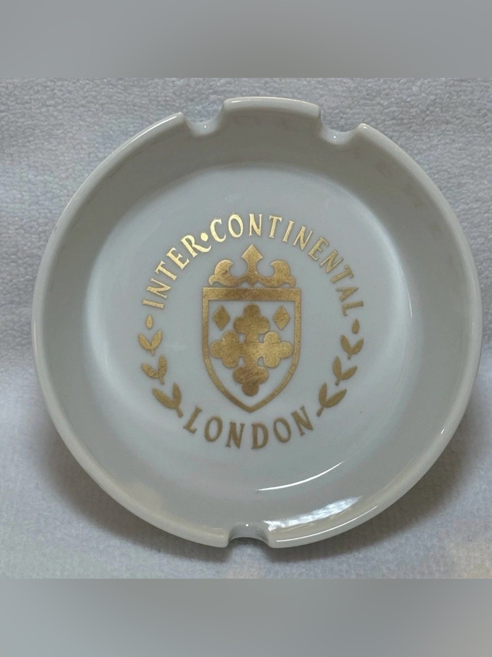 Vintage Inter-Continental Hotel London Ceramic Ashtray Schonwald Germany Gold